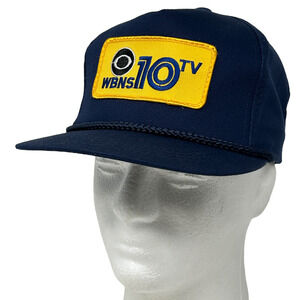 Vintage 80s WBNS 10TV Hat Cap Columbus Ohio Television CBS News Snapback Blue